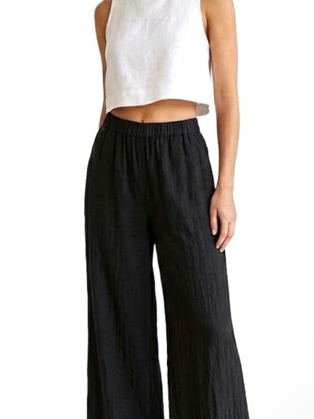 Made in Italy Luxury Linen Pants – High-Waisted Elastic Waist Summer Beach Pants